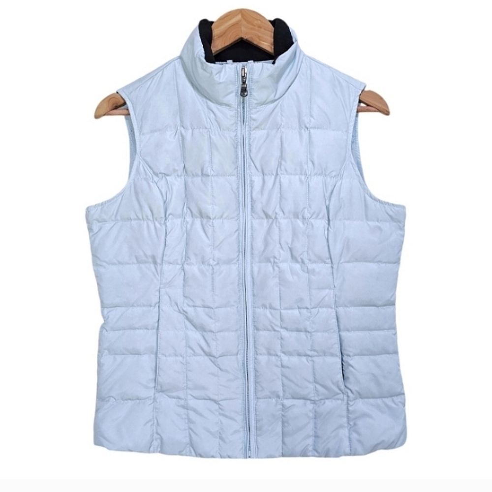 Eddie Bauer Quilted Goose Down Vest Size Small Blue Outdoor Sportsman Insulated